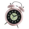 62KD Twin Bells Bedroom Alarm Clock Large Green Glowing Dials Nightlight Feature Loud Wake Up Sound Desk Clock for Student