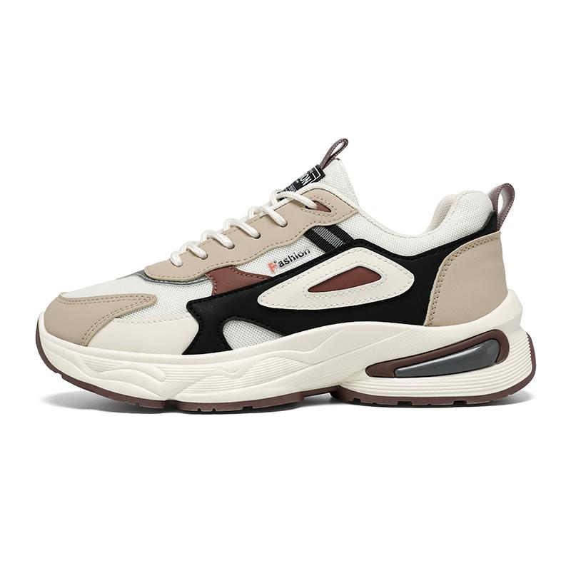 Thick Soled Breathable Daddy Shoes Casual  Men's Shoes Four Season Outdoor Running Shoes Lace Up Soft Walking Shoes Sneakers