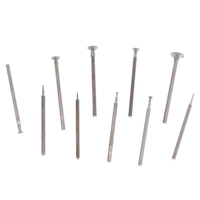 10Pcs Diamond grinding Head Stone Jade Carving Polishing Engraving Tools 2.35mm