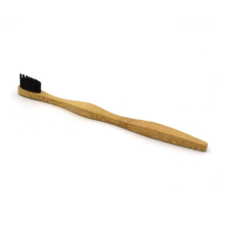 Bamboo Charcoal Toothbrush Wooden Bamboo Natural Coal Soft Bristle Wavy Bamboo Toothbrush