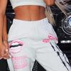 Pantaloni della Tuta Stampati alla Moda da Donna Vita Elastica Casual Larghi Hip Hop Danza Sportivi Alta Elasticità Comfort Pantaloni da Allenamento