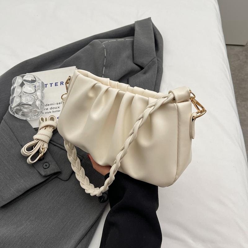 Korean Fashion Commuting Square Bag Autumn Winter New Pleated Textured Shoulder Underarm Bag Casual Crossbody Bag Women