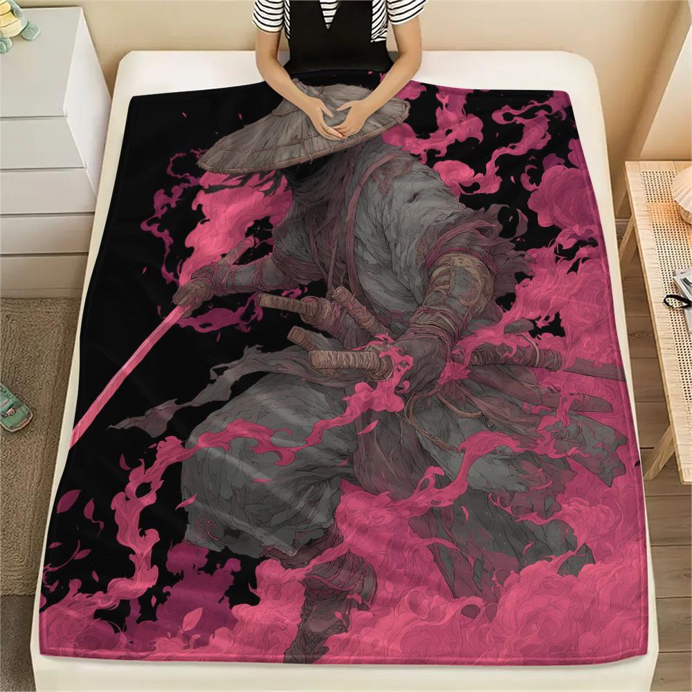 

Warriors Surrounded by Pink Smoke Print Flannel Blanket, High quality Comfortable for All Seasons, Home Decor, Warmth and Comfort 80cm x 120cm