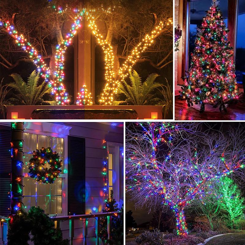 D2 LED Solar Lamp Outdoor Lights Christmas 8 Modes Solar String Lights Waterproof Solar Fairy Light Christmas Decor Decoration