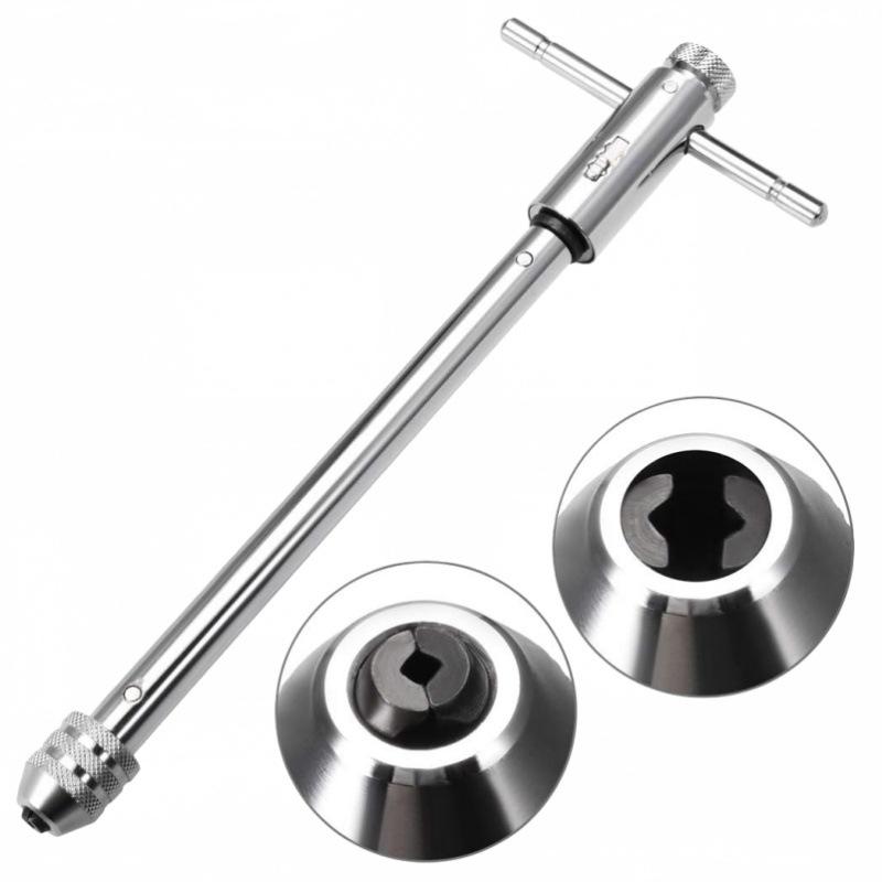 M3-8 M5-12 Adjustable T-Handle Ratchet Hand Tap Holder Wrench Extended Tapping Forward And Reverse Hand Tapping Accessories Tool