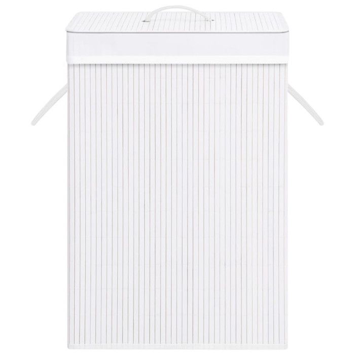 VidaXL Laundry Basket with 2 Sections White Bamboo 72 L 320743