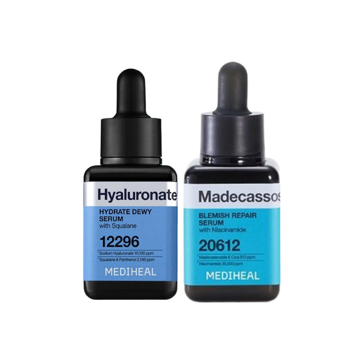 Mediheal Hyaluronic Acid and Madecassoside Ampoule Serum Set Hydrating Blemish Care 40ml x 2