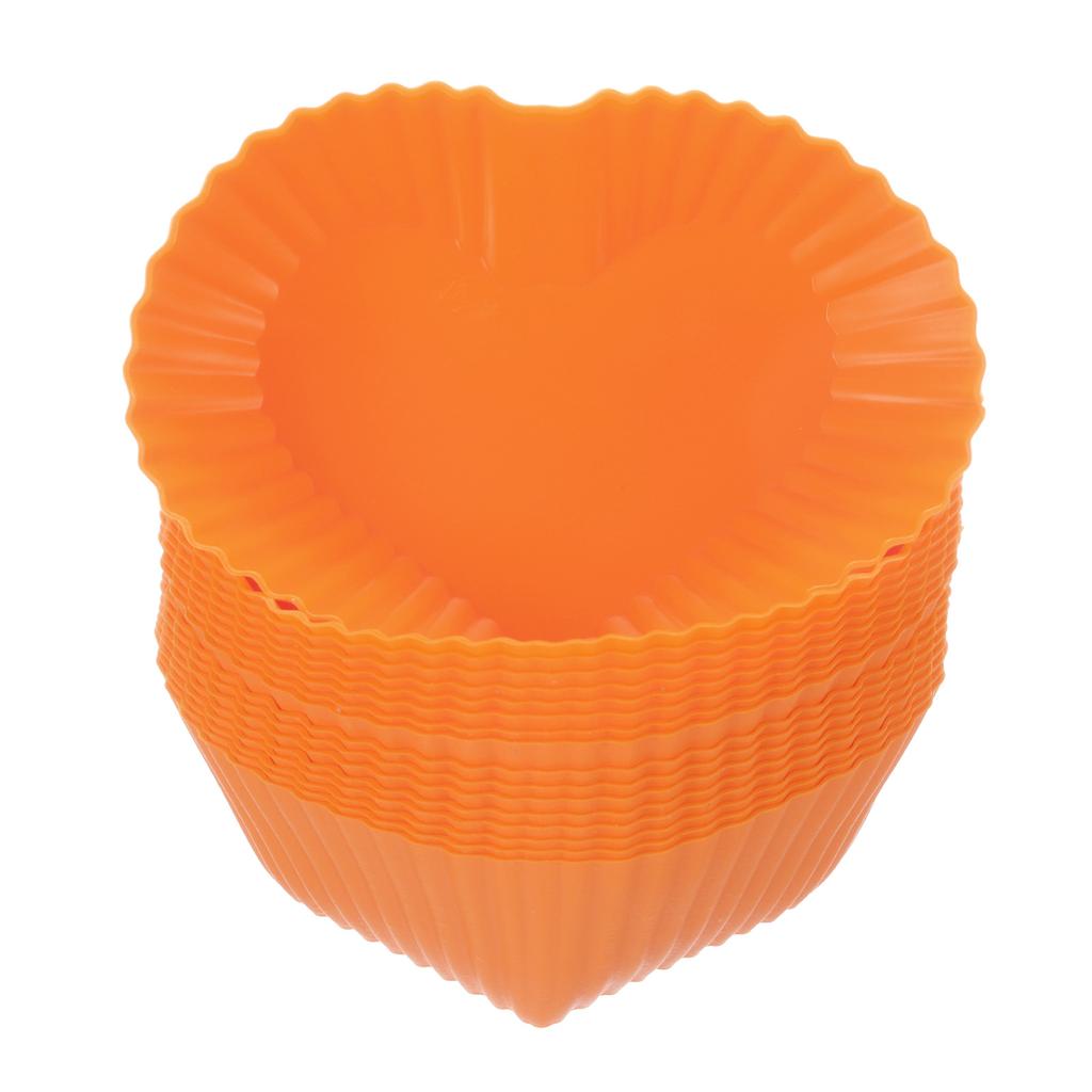 18pcs Heart Reusable Silicone Cupcake Liners Silicone Cake Mold Muffin Cupcake Baking Molds for Wedding Birthday Party