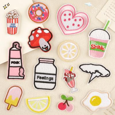 Embroidery Label Luggage Accessories Clothing Accessories Fruit Drink Embroidery Patch Patch Cloth Sticker