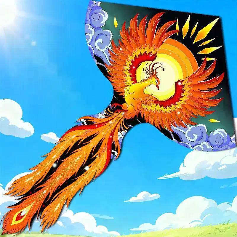 Chinese Style Phoenix Kite For Adults Kids Large Easy To Fly Kite With Long Tail For Outdoor Park Beach Activities