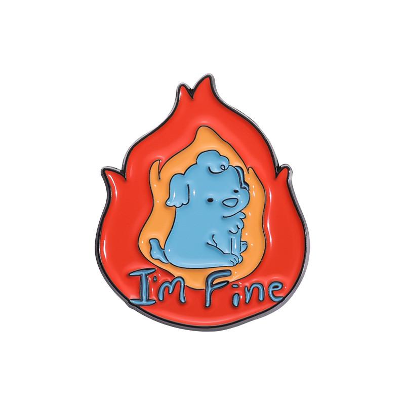 

Cartoon Stylish Animal Metal Brooch Eyecatching Flame Design For Wardrobe Modern QHXZ068