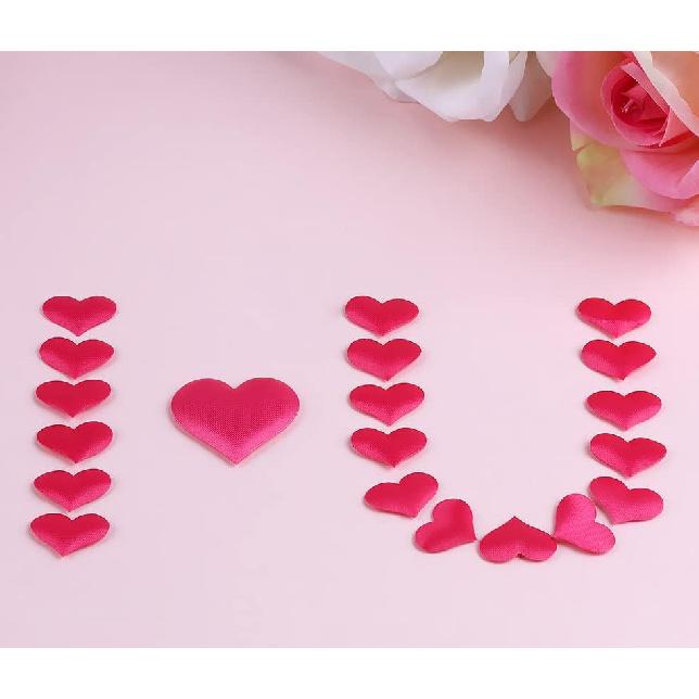 AKOAK 100 Pcs Love Heart Shaped Sponge Petals Handmade DIY Petal Birthday Table Wedding Party Supplies Decoration (Rose red)
