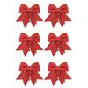 6pcs Glitter Bow Ornaments Multifuntional Party Accessories Xmas Decorative Glitter Ties for Valentine Day Wedding
