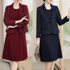 Elegant Women's Two-Piece Suit: Stylish Blazer & Dress Set for Spring & Autumn Wedding or Formal Events