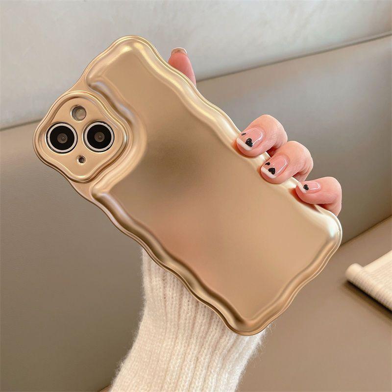 Ins Korea Matte 3d Air Cushion Plating Metal Soft Silicon Phone Case For Iphone 14 13 7 8 11 12 Plus X Xs Xr Max Pro Se 2 Cover