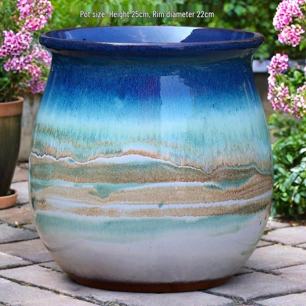 Extra Large Ceramic Pottery Flower Pot for Indoor Green Plants, Coarse Pot Ideal for Monstera and Other Large Plants