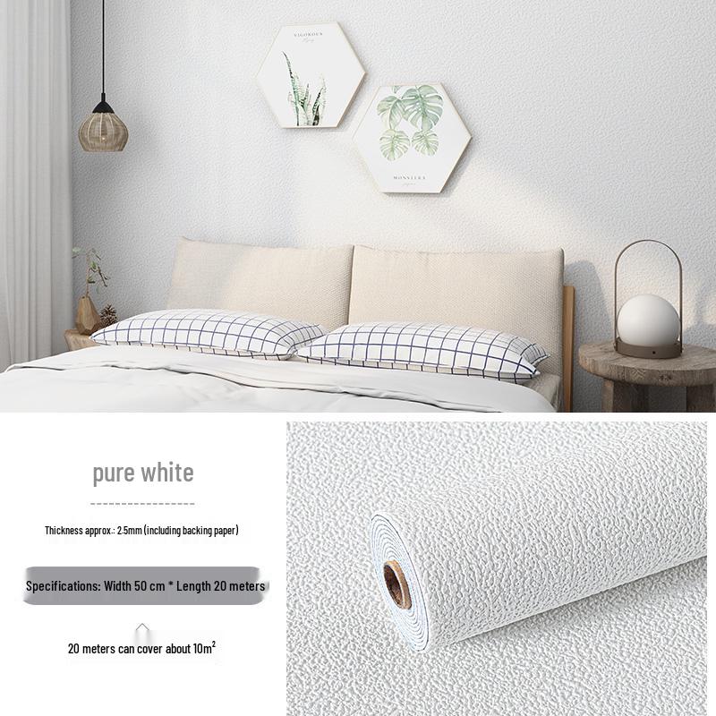 3D Self-Adhesive Linen Wallpaper: Thickened, Moisture-Proof, Light-Blocking, Thermal Insulation, Fire Retardant Aluminum Foil.