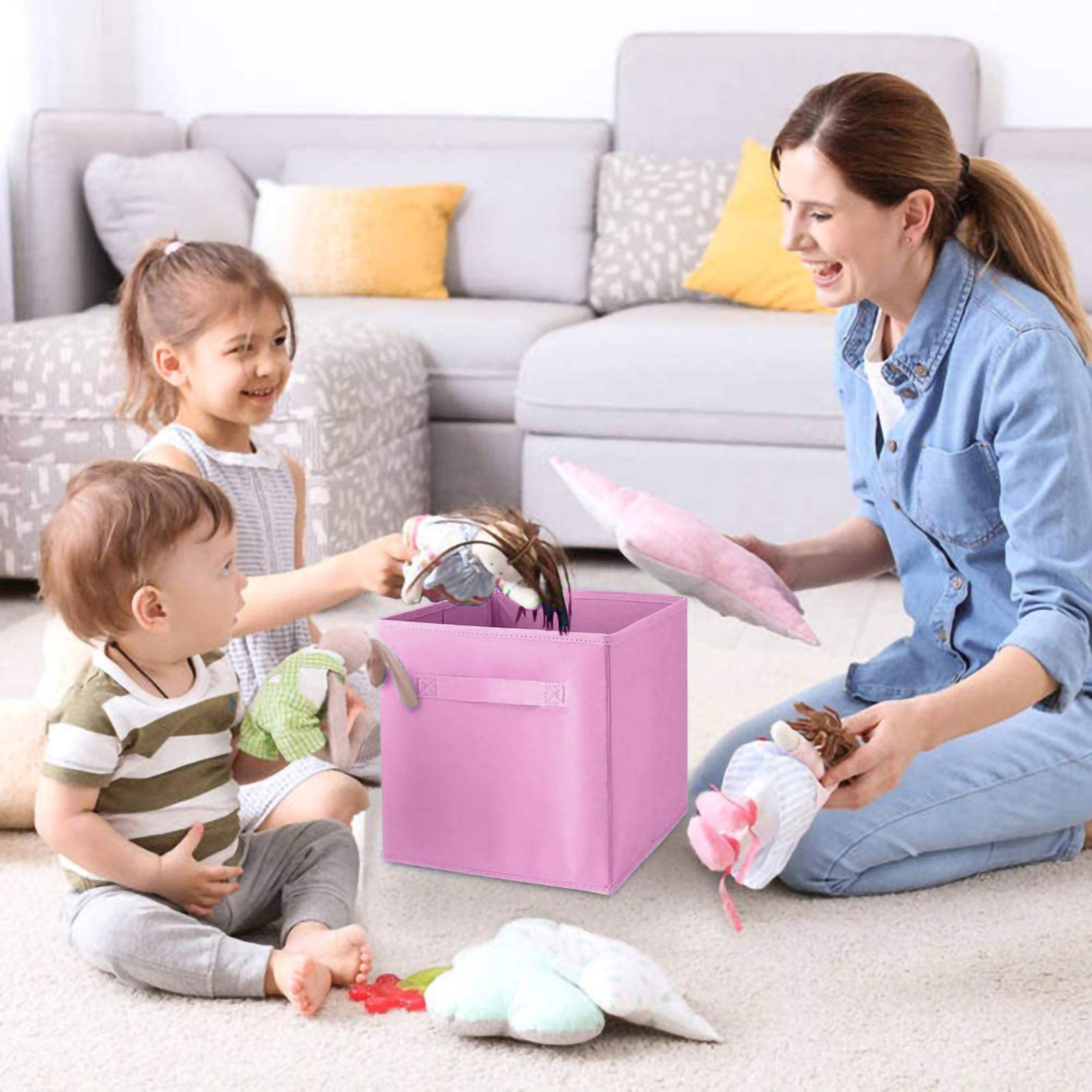 6 шт складной ящик из нетканого материала ящик для хранения коробка для домашних игрушек органайзер для одежды белый 3690₽