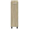 Cabinet with Casters Sonoma Oak Finish 60 X 22 X 79 Cm Engineered Wood