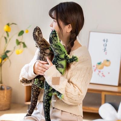 Jucărie realistă de pluș cu șopârlă, 29 inchi, moale, animal de pluș, simulare de șopârlă Cameleon, cadou îmbrățișabil pentru copii