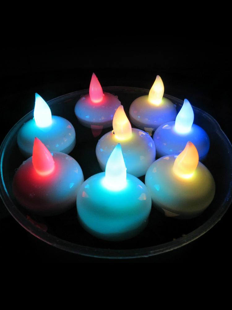 

12Pcs Flickering Flameless LED Candles Light Lamp Waterproof Floating On Water LED Tea Light Battery Operated For Pool Bathtub 12PCS