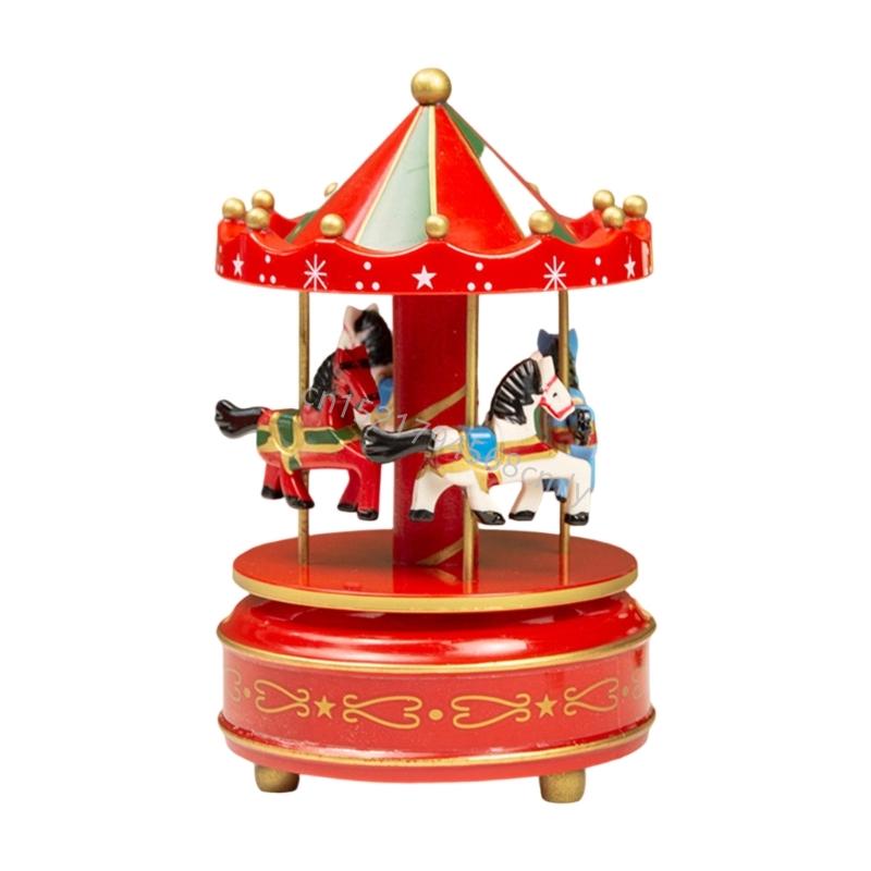 Julkaruseller Speldosa Med Klassiska Melodier Handvevad Uppdragbar Elegant Roterande Dekoration För Julhem 6XDE