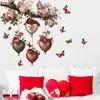 Valentinstag Baumzweig Wandaufkleber PVC Selbstklebend Abnehmbar für Schlafzimmer Wohnzimmer Eingangsbereich Hintergrund Heimdekoration
