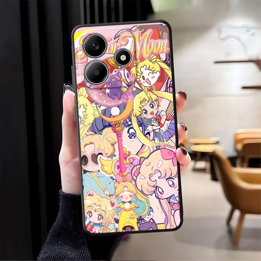

Чехол для Xiaomi Redmi Note 12s 13 14 Pro Plus 7 8 11s 9S 9 10 11 12 Pro 10S Черный Мягкий Чехол для Телефона Красивый Сейлор Мун Redmi Note 12 4G