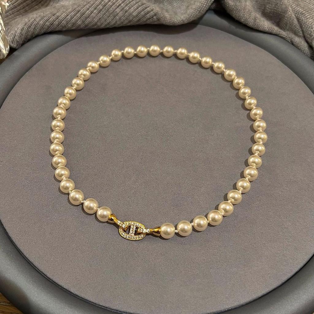 Elegante französische doppelreihige Perlenkette: Vielseitige, hochwertige Schlüsselbeinkette