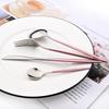 Drmfiy Pink Silver Stainless Steel Dinnerware Set Fork Knife Soup Ice Spoon Cutlery Set Western Flatware Kitchen Silverware Set