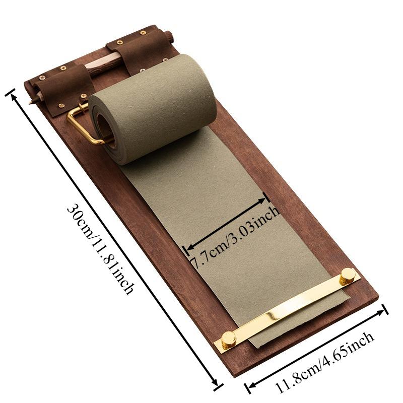 Vintage Hanging Memo Clipboard, Roll Paper Blank Memo Pad, Wooden Message Board for Notes & Reminders Non-pasteable