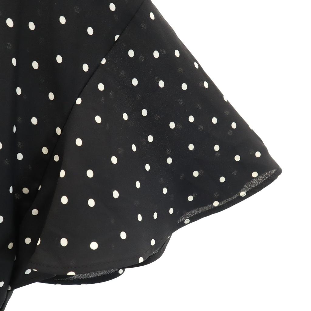 NARACAMICIE Made In Japan Dot Pattern French Sleeve V Neck Blouse 1 Black Women Used