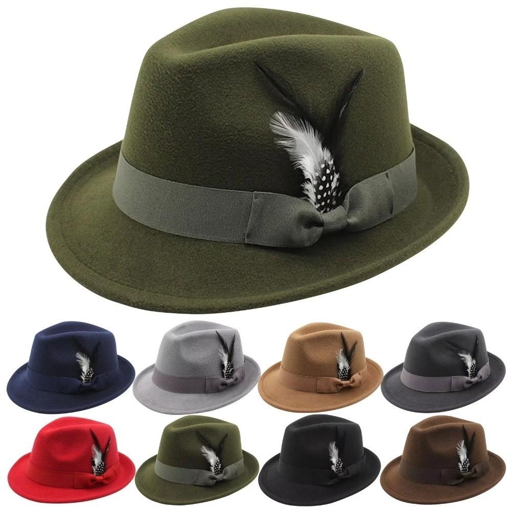 Soft Fedora Hat Solid Color Cashmere Felt Hat Ethnic Style Jazz Hat