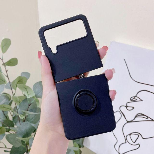 Frosted Skin -Friendly Fold Case For Samsung Galaxy Z Flip 4 Case Flip3 With Holder Shockproof Hard Back Cover For Samsung Zflip4