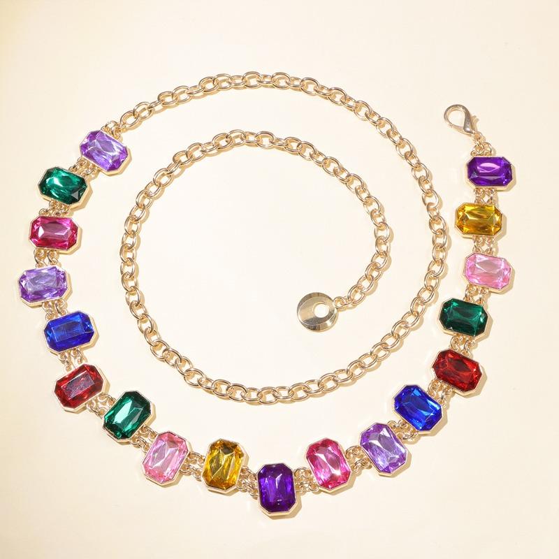 Waist Chain High-end Color Full Diamond Crystal Waist Chain Niche Vintage Dress Accessories