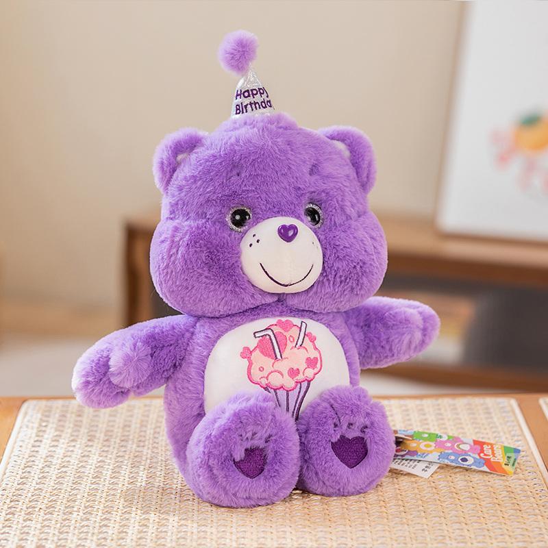 33cm Happy Birthday Care Bear Plush Toy Cartoon Stuffed Animal Teddy Bear Plushies Doll Gifts For Girl Kids