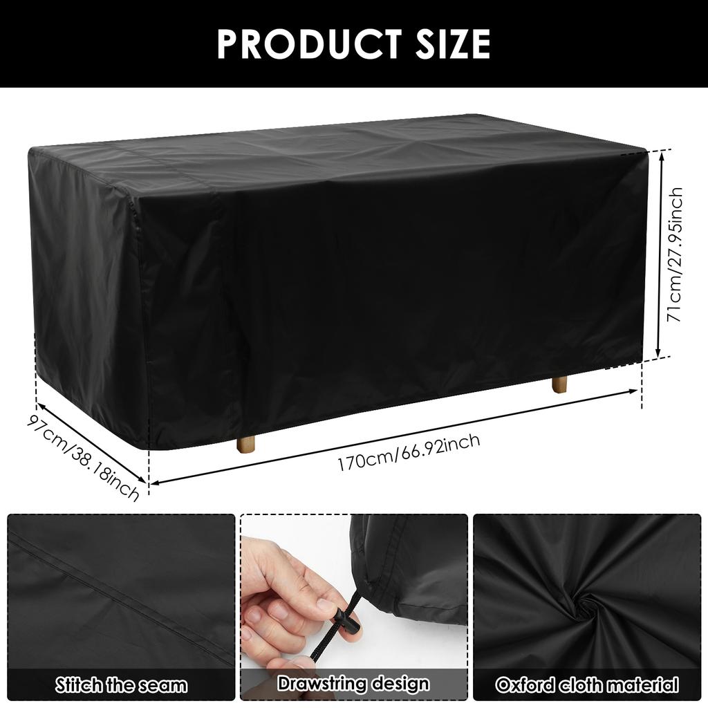 Outdoor Garden Furniture Cover Waterproof And Windproof Oxford Cloth Protective Cover For Garden Sofa Table Chair Easy To Clean