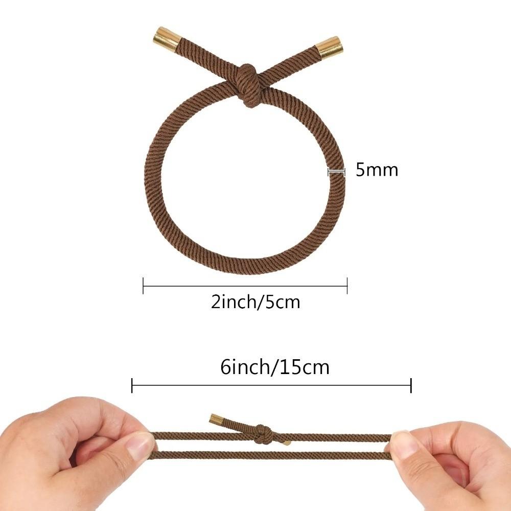5PCS Gold Plated Elastic Hair Rubber Bands Mix Color Styling Decoration Hair Bands High Elasticity Ponytail Holder