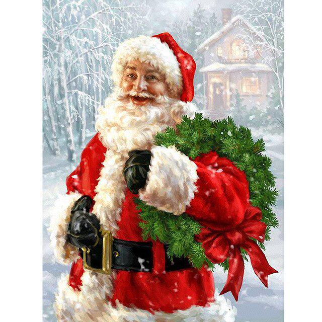 Schneemann DIY 5D Diamant Malerei Kreuzstich voller Bohrer Runde Mosaik Strass Weihnachtsmann Weihnachtsdekorationen für Zuhause