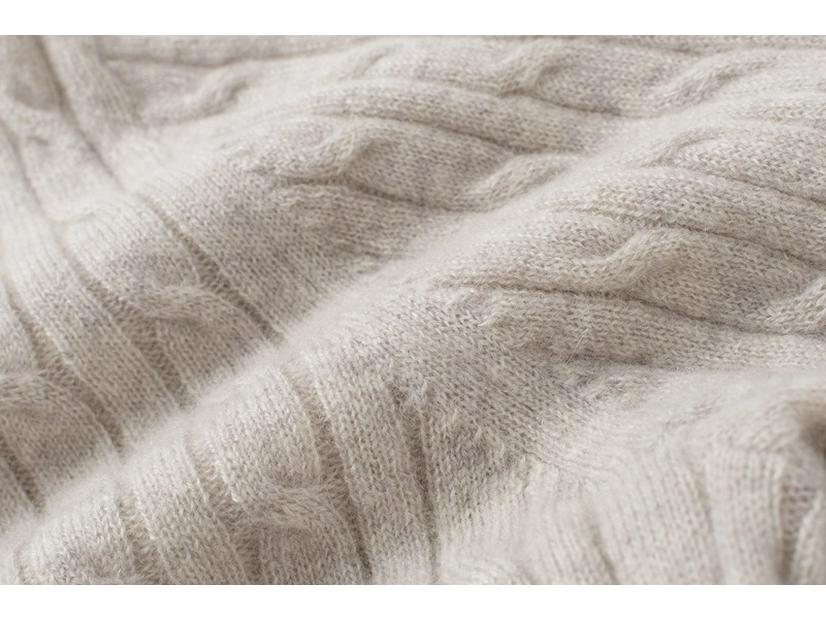 Women's 100% Pure Cashmere Cable Knit Lapel Sweater - Slimming and Versatile Pullover