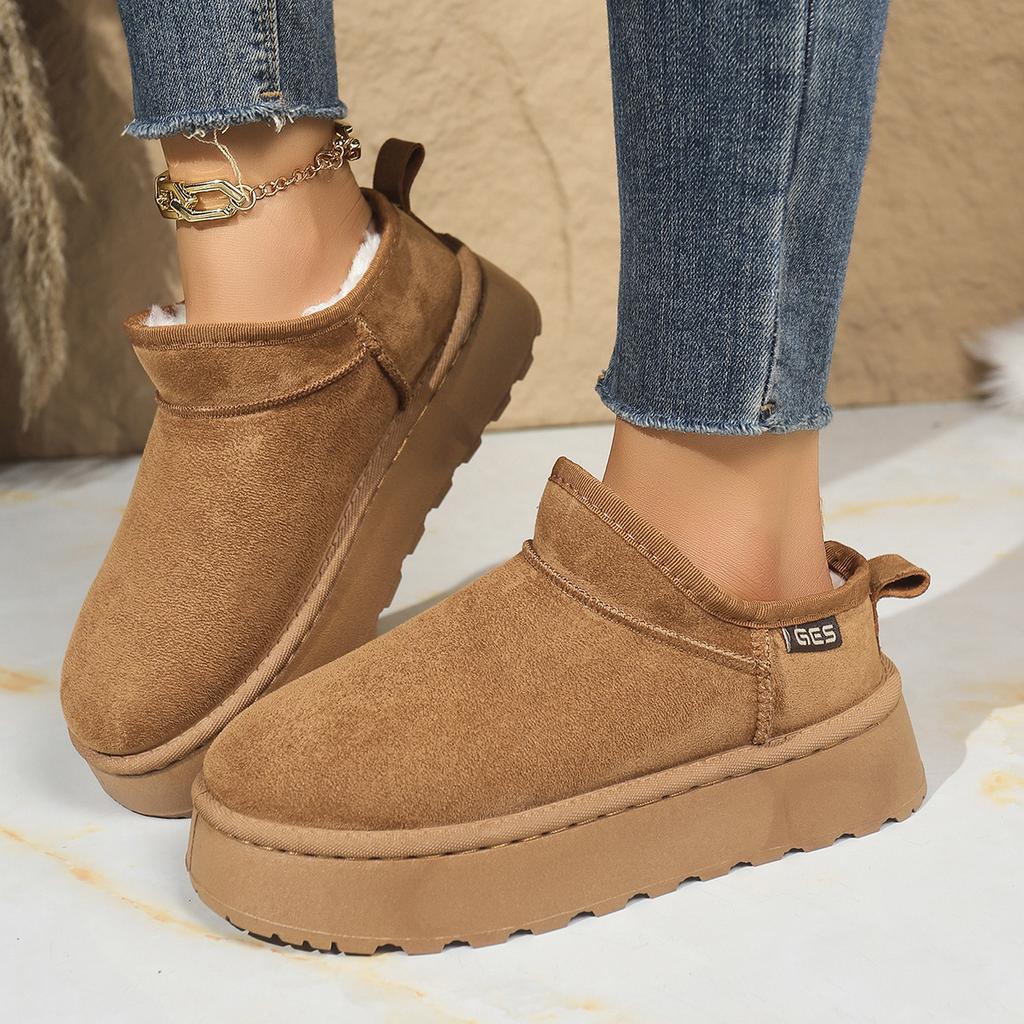 Foreign trade large size women's shoes autumn and winter new thick-soled piled thickened warm cotton shoes snow boots women