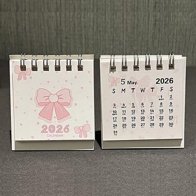 2026 Desk Calendar Yearly Monthly Daily Planner Cute Coil Calendar Yearly Schedule Organizer To Do List Home Office Supplies
