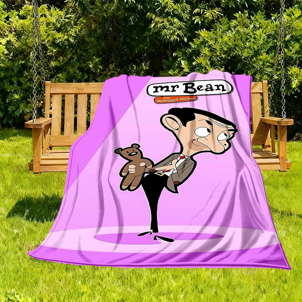 

1pc Mr. Bean Outdoor Blanket Lightweight Flannel, All-Season Use for Sofa, Bed, Travel, Camping, Living Room, Office, Couch029 130cmx150cm