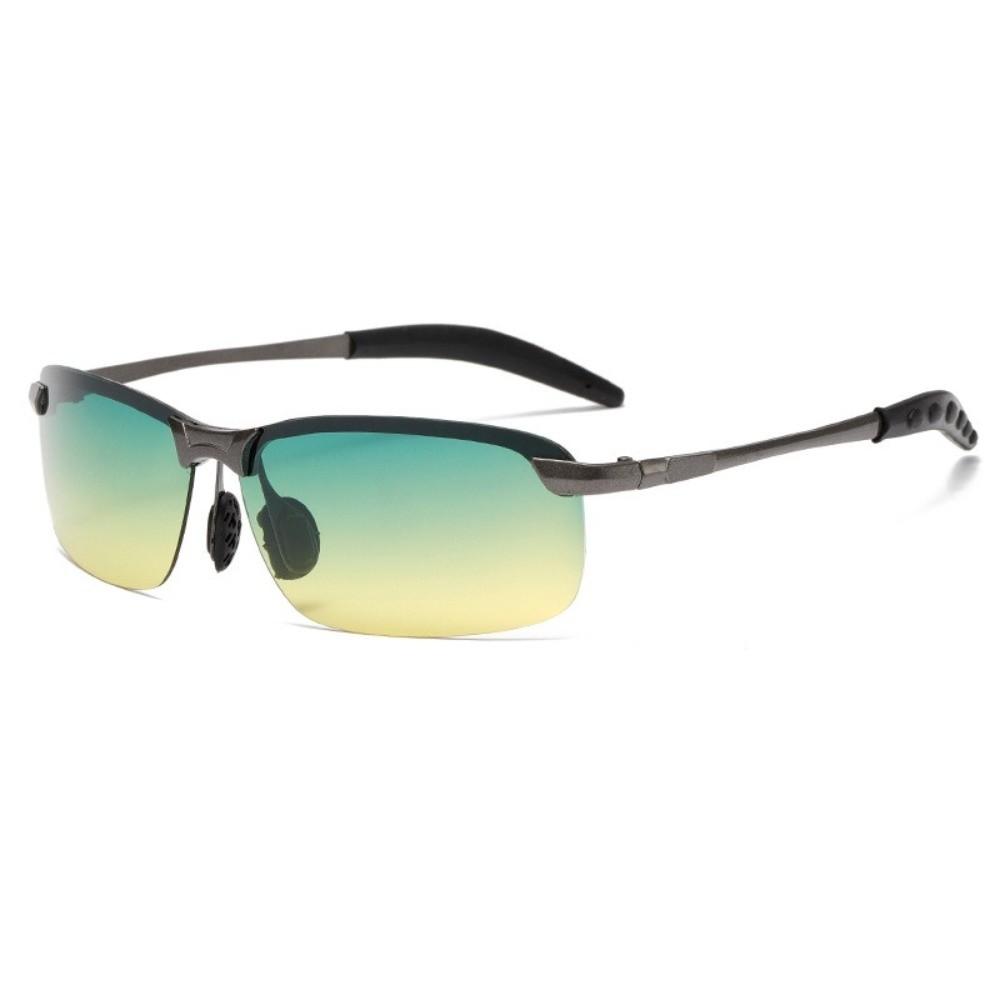 New Change Color Photochromic Sunglasses Day Night Vision Metal Frame Dimming Glasses Alloy Half Frame Eyewear Day Use