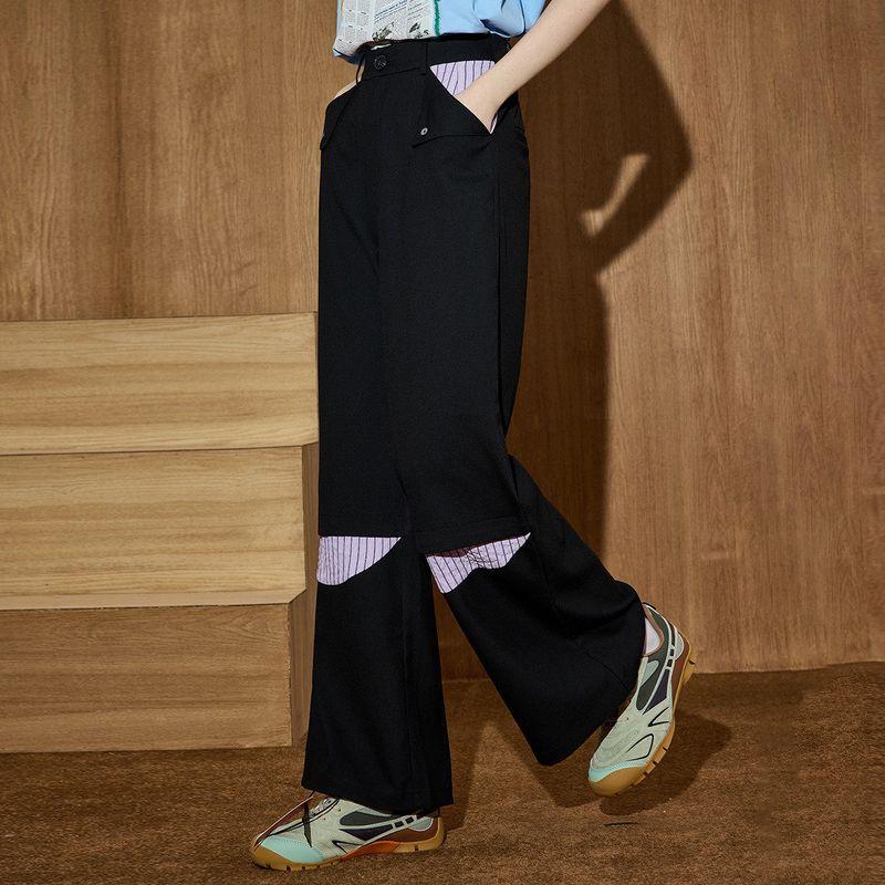 Coolhut American Style Personalized Patchwork Trendy High-Waisted Straight-Leg 2026 Spring Women's Casual Pants Straight-Leg Pants