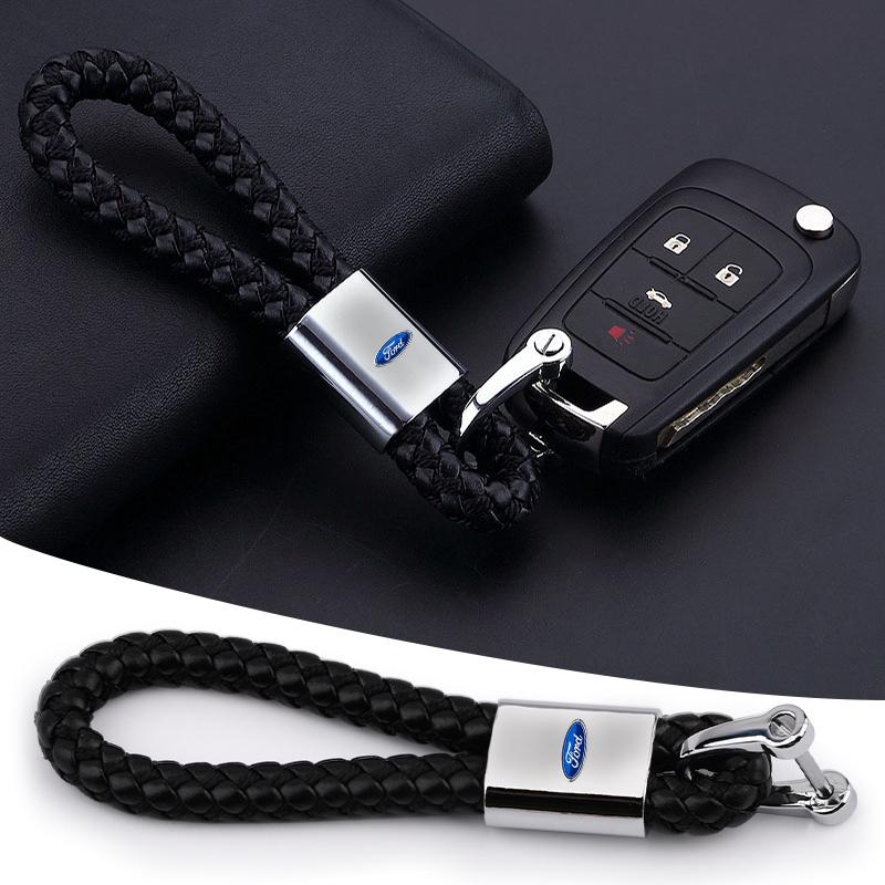 1 st Metall Bil Nyckelring Nyckelring Nyckelband Bilemblem Styling För Ford Focus 2 3 MK2 MK3 Fiesta Mondeo Kuga Ecosport C-Max Biltillbehör