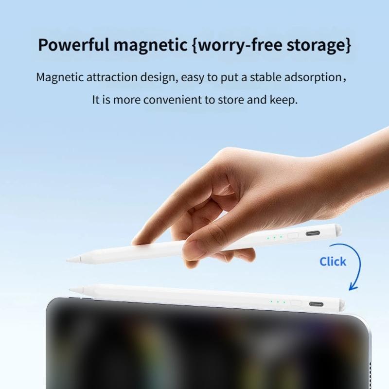 Magnetic Capacitive Writing with 2 In 1 Tip Rechargeable Active Pen for Pencil Compatible Devices & Touch Screens