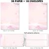 30 Stationery Writing Paper with 18 Self Adhesive Envelopes, Stationary Set for Writing Letters, Cute Stick Stationary Set, 6 Unique Designs, Double
