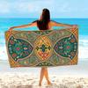 Vintage Persian Floral 2D Flat Printed Microfiber Beach Towel Waterproof Sandproof Summer Vacation Pool Bath Blanket