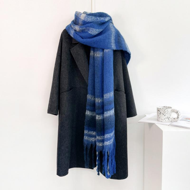 

Autumn and winter warm scarf women s mohair thickened scarf versatile scarf fashion shawl outside 45*230cm